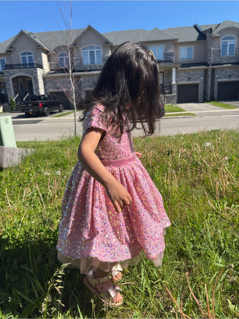 Pink Sequin Party Dress for Girls